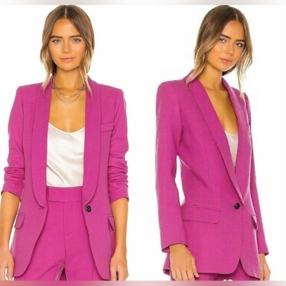 Smythe Long Shawl Blazer in Purple Violet Pink - Picture 4 of 10